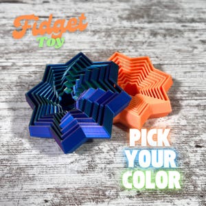 Articulated Fidget Toy Star, Sensory Toy, Autism, ADHD toys, Stress, Anxiety Relief, ASMR, cute fidget toys, satisfying, glow in the dark