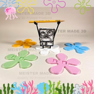 DoodleBob Character Funny Gift Idea | pencil holder, doodle bob, pen holder, 3d art, unique gift, 3d printed, nostalgic, Me Hoy Minoy