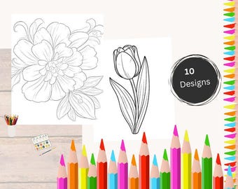 Coloring pages, theme: Flowers (Coloring pages)