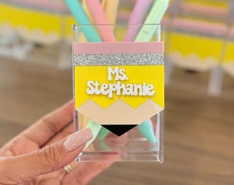 Portalápices personalizado para agradecer a los profesores, organizador de papelería