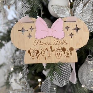 Minnie Mouse Wooden Ears Stroller Tag