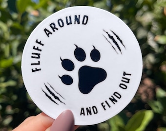 Sassy Paw Print Gloss Sticker: Weatherproof Vinyl Decal