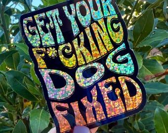 Funny Dog Rescue Sticker - Glitter Finish - Animal Lover Gift