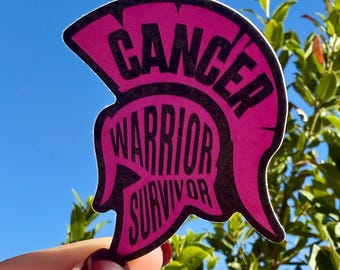 Pink Cancer Warrior Survivor Sticker: Weatherproof Vinyl