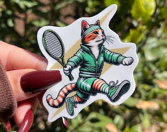Tennis Cat Sticker