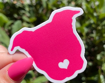 Pink Pit Bull Heart Nose Face Sticker. Vinyl- Matte -Waterproof - Scratch/Fade resistant