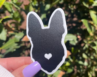 Black German Shepherd Matte Sticker – Heart Nose Dog Decal