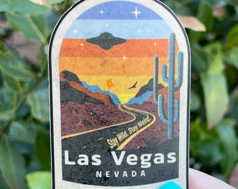 UFO Desert Road Vinyl Sticker - Southwest Adventure