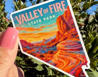 Valley Of Fire State Park Sticker-  The Fire Wave- Nevada Desert Art -