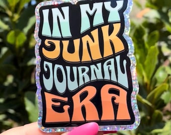 Glitter Junk Journal Era Sticker: Sparkly Scrapbook Laptop Decal