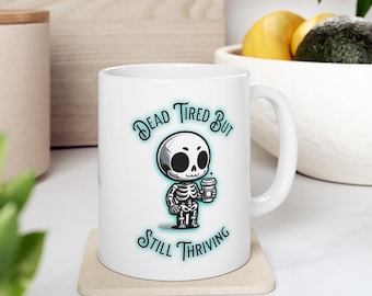 Skelet koffiemok, grappig Halloween-cadeau