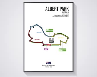 Albert Park - Australie - Grand Prix d'Australie - F1 - Formule 1 - Circuit - Piste - Art mural - Poster - Impression
