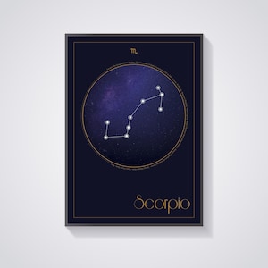 Scorpio - Star sign - zodiac - signs of the zodiac - digital download - wall art - poster - print