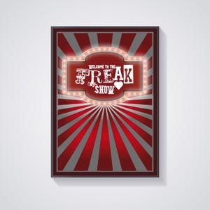 Espectáculo de fenómenos - Circo - Arte mural - Póster - Descarga digital - Impresión