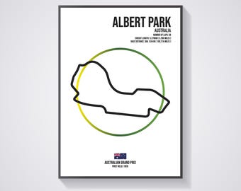 Albert Park - Australie - Grand Prix d'Australie - F1 - Formule 1 - Circuit - Piste - Art mural - Poster - Impression
