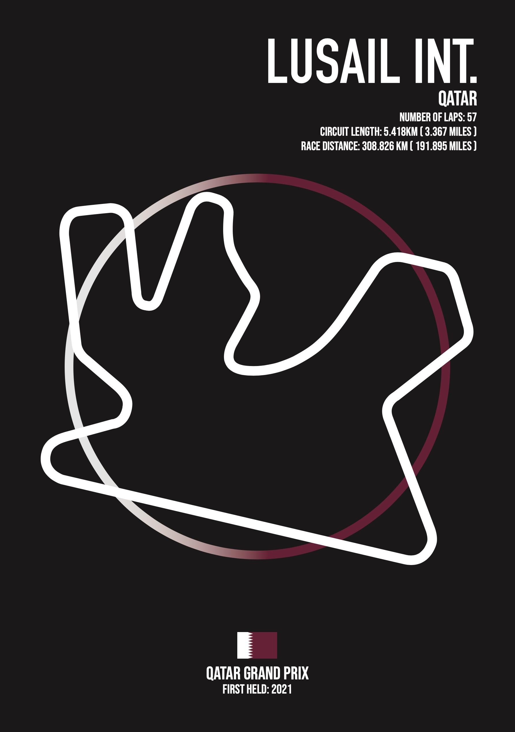 Qatar - Lusail International Circuit - F1 - Formula 1 - Circuit - Track -  Wall Art - Poster - Print - Etsy