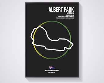 Albert Park - Australie - Grand Prix d'Australie - F1 - Formule 1 - Circuit - Piste - Art mural - Poster - Impression