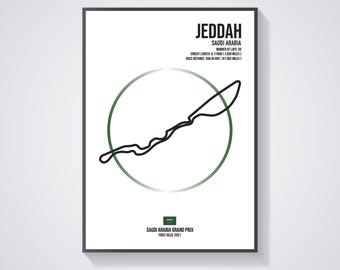 Jeddah Corniche Circle - Jeddah - Saudi-Arabien - Grandprix von Saudi Arabien - F1 - Formel 1 - Rennstrecke - Rennstrecke - Wandkunst - Poster - Print