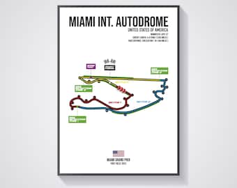 Autódromo Internacional de Miami - Estados Unidos - Gran Premio de Miami - F1 - Fórmula 1 - Circuito - Pista - Arte mural - Póster - Impresión