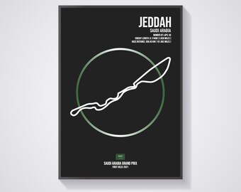 Jeddah Corniche Circle - Jeddah - Saudi-Arabien - Grandprix von Saudi Arabien - F1 - Formel 1 - Rennstrecke - Rennstrecke - Wandkunst - Poster - Print