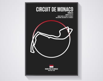 Monaco - Cicuit De Monaco - Monaco Grand Prix - F1 - Formula 1 - Circuit - Track - Wall Art - Poster - Print