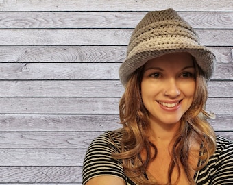 Crochet Fedora Hat Pattern: Braided Band, Child & Adult Sizes (PDF Download)