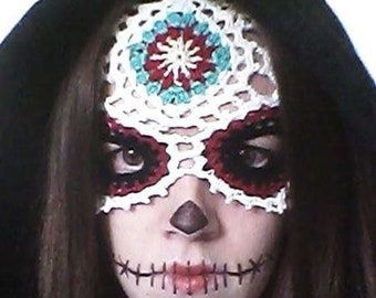 Sugar Skull Mask Crochet Pattern, Day of the Dead Costume (PDF Download)