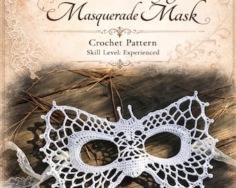 Crochet Butterfly Lace Masquerade Mask Pattern (PDF)