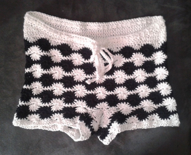 Super Sonic Crochet Shorts Pattern Shell Waves Beach Shorts Sexy Cotton Small Medium Large Extra Large image 5