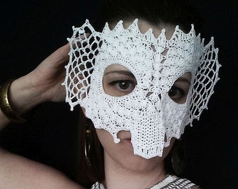 Royal Elephant Lace Masquerade Mask Crochet Pattern PDF Costume Dress Up Fantasy Photo Prop