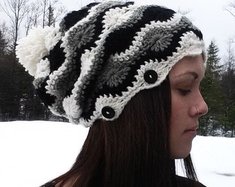 Winterwood Slouch Hat Crochet Pattern, Easy Wavy Ripple Design (PDF Pattern)