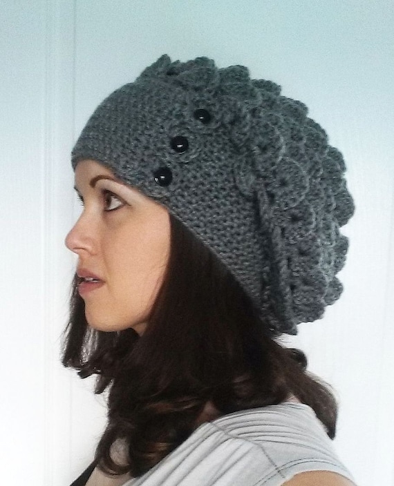 Big Crocodile Stitch Slouch Hat Crochet 