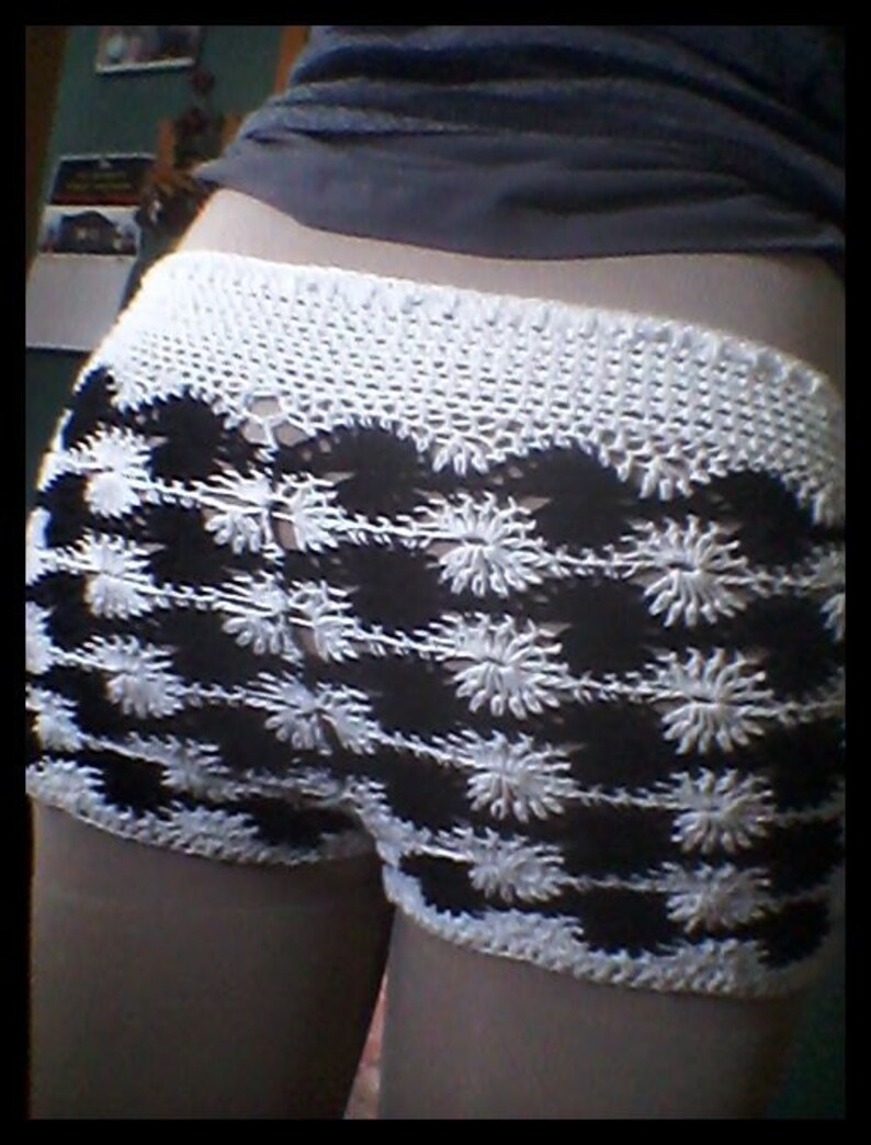 Super Sonic Crochet Shorts Pattern Shell Waves Beach Shorts Sexy Cotton Small Medium Large Extra Large image 4