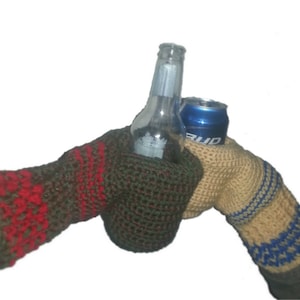 Handful Beverage Mittens Crochet Pattern Beer Mitts Coffee Cozy Cup Holder Drink PDF digital download, Cozy, Unisex, Men&#39;s, Women&#39;s