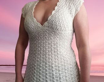 Crochet Shell Top Pattern: Lacy Babydoll Summer Dress (PDF Download)