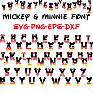 Mouse Alphabet SVG, Cartoon Font Bundle, Mıckey Font SVG, Font Bundle TTF, Font For Cricut Silhouette, Font Download Digital, Minnie Font