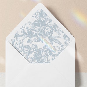 Envelope Liner Template Floral Envelope Pattern Bundle Wedding Envelope Printable Template Flower Dusty Blue Elegant Instant Download FL03