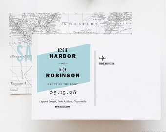 Map Save the Date Printable Postcard Destination Wedding Save the Date Card Custom Map Save the Date Template Vintage Map Editable Postcard