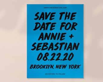 Save the Date Printable Colorful Wedding Save the Date Template Modern Fun Save the Date Poster Style Bold Fun Save the Date Card, SEB1