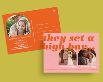 Funny Save the Date Template Retro Wedding Photo Save the Date Editable Save the Date Colorful Postcard Save the Date Parent Photo 1970s
