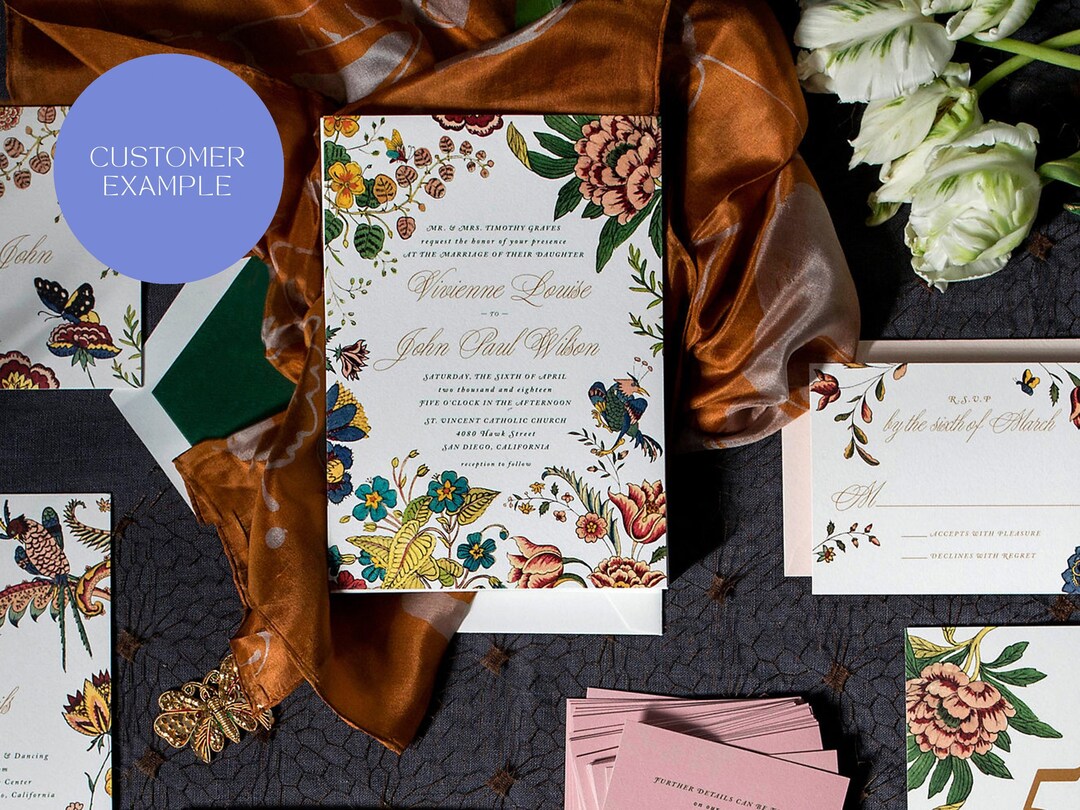 Wedding Invitation Suite Printable Invitation Cards Floral Vintage ...