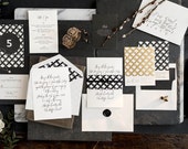 Formal Wedding Invitation, Modern Wedding Invitation, Gold Foil Wedding Invitation, Black and White Elegant, Letterpress Wedding Invitation