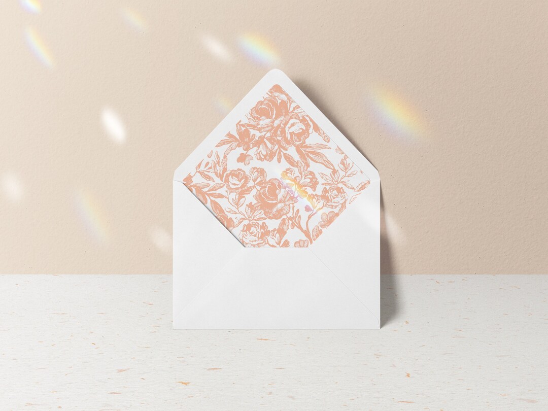 Envelope Liner Template Bundle Printable Floral Romantic Envelope Liner