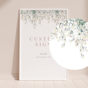 Greenery Wedding Sign Template Printable Floral Wedding Sign Editable ...