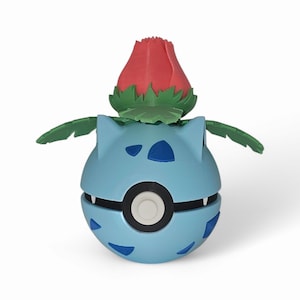 Ivysaur Poke Ball Replica - 3D Printed PokeBall | Anime Collectibles & Gifts
