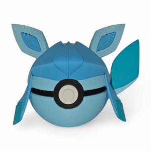 Glaceon Poke Ball Replica - 3D Printed PokeBall | Anime Collectibles & Gifts