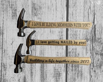 Personalized Engraved Hammer – Custom Wood Handle Tool Gift