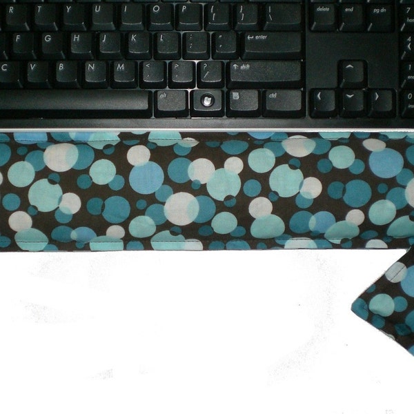 Computer Keyboard and Mouse Wrist Support Pillow Set - Cocoa and Blue Dots