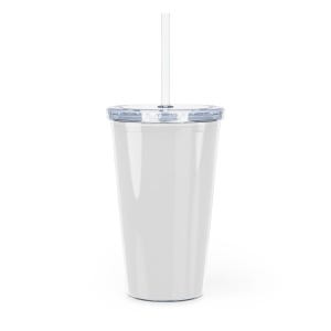 Plastic Tumbler with Straw,Double wall insulation storage space,