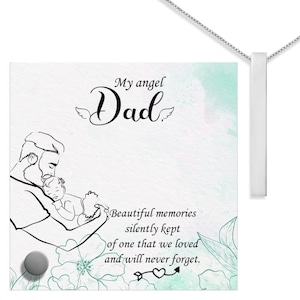 Personalized Vertical Bar Necklace: Stainless Steel Stick, Lumenglass Message Stand